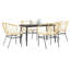 Ensemble repas de patio avec coussins en verre et poly rotin-1015479642-1015479638-1015479634