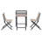 SUNJOY 3 Piece Patio Bistro Set LONDON with shelf, Patio Set with Folding Table & Chair and Storage Space, Garden Furniture Set for 2