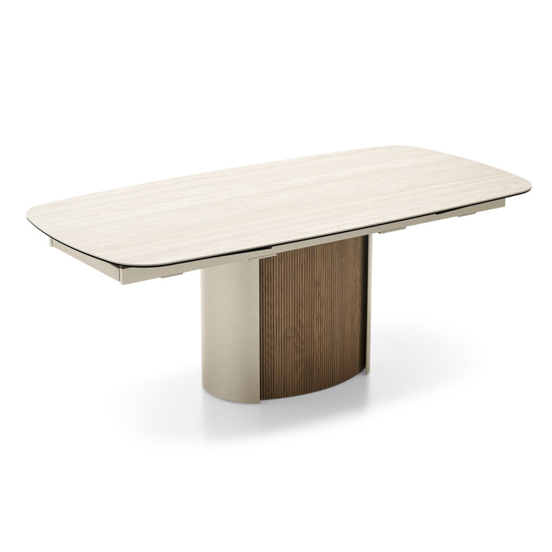 Yoroi Extendable Tables, White Travertino