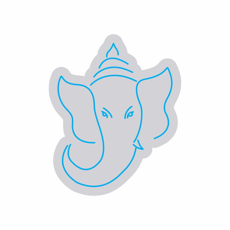  | Enseigne néon à tête d'éléphant | Fabriqué avec des tubes néon durables et écoénergétiques qui émettent une lumière brillante et uniforme pendant plus de 50 000 heures sans décoloration ni scintillement | 24 x 19 | Bleu clair