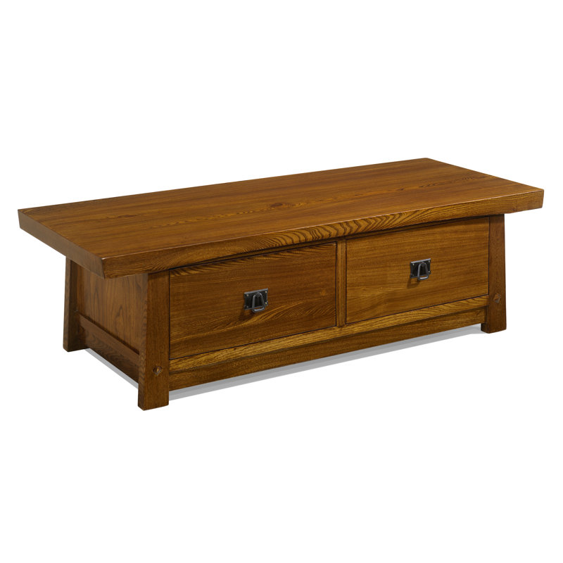 Bevans Solid Wood Four Leg Coffee Table with Storage