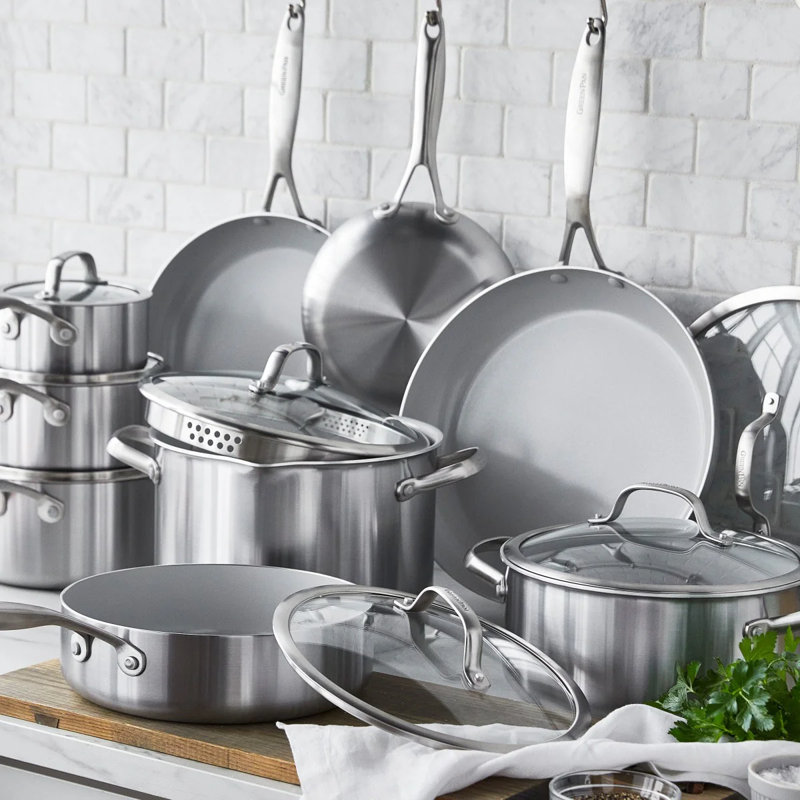 Batterie de cuisine en céramique antiadhésive 16 pièces Greenpan Venice Pro