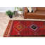 Tapis turc Herki tissé à la main en rouge vif pour couloir et couloir - Tapis en laine Anatolian authentique pour décoration intérieure traditionnelle
