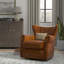 Bugatti Leather Swivel Club Chair-97839337