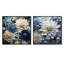 «Dahlia Blossom Delight» bleu et blanc - ensemble de 2 collages carrés Dahlia-1469561472-1469561499