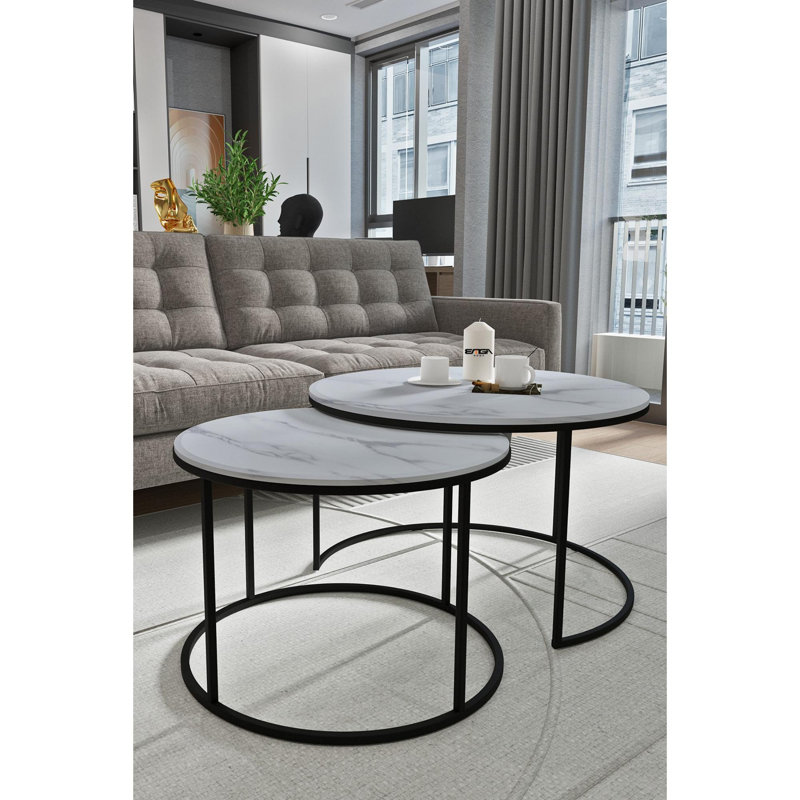 Glorias Coffee Table, White Marble