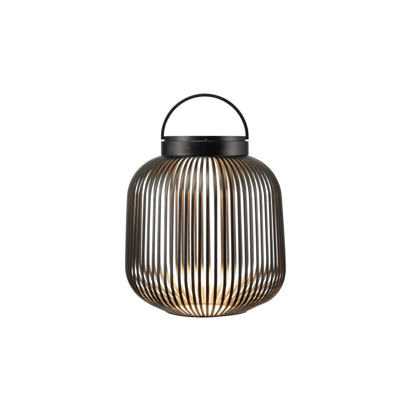 Steel Lamp, 30.5cm H x 30.5cm W x 30.5cm D, Black