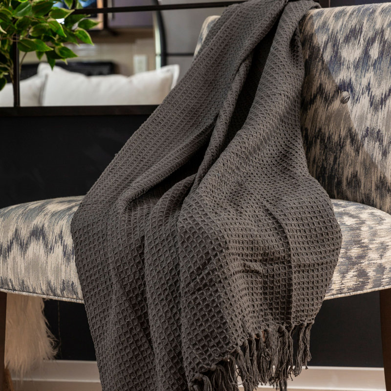 Jeté Honeycomb, Gris, l 60 po x L 80 po