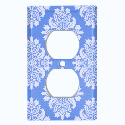 Plaque murale en damas bleue