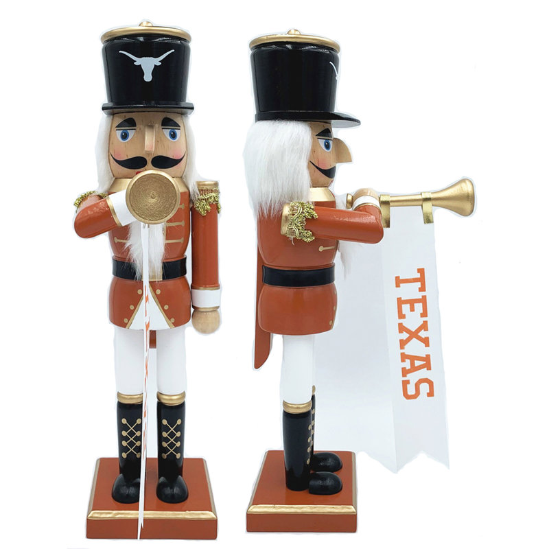 NCAA 14" College Spirit Bugler Nutcracker, Texas Longhorns