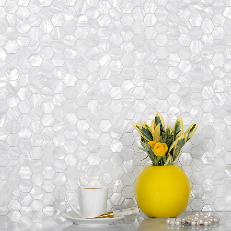 11.6" x 11.6" Seashell Honeycomb Mosaic Wall & Floor Tile