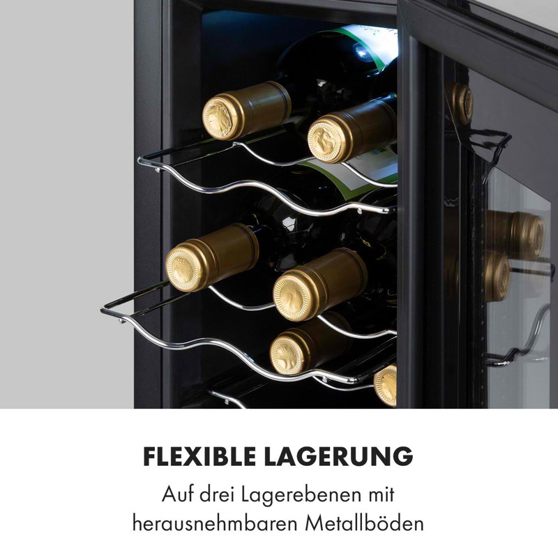 Klarstein Single Zone 26cm Freestanding 8 Bottle Wine Refrigerator