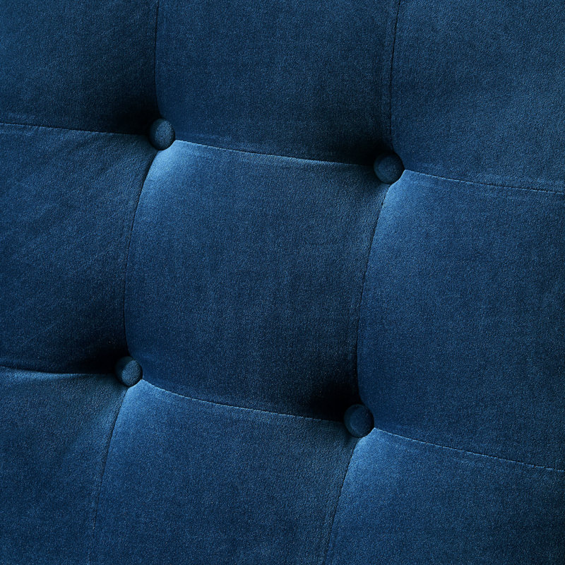 Chaise d'appoint Vannessa, Bleu marine, Or