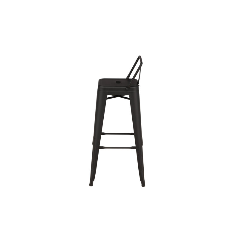 Haven Counter Stool with Solid Wood Frame, Black