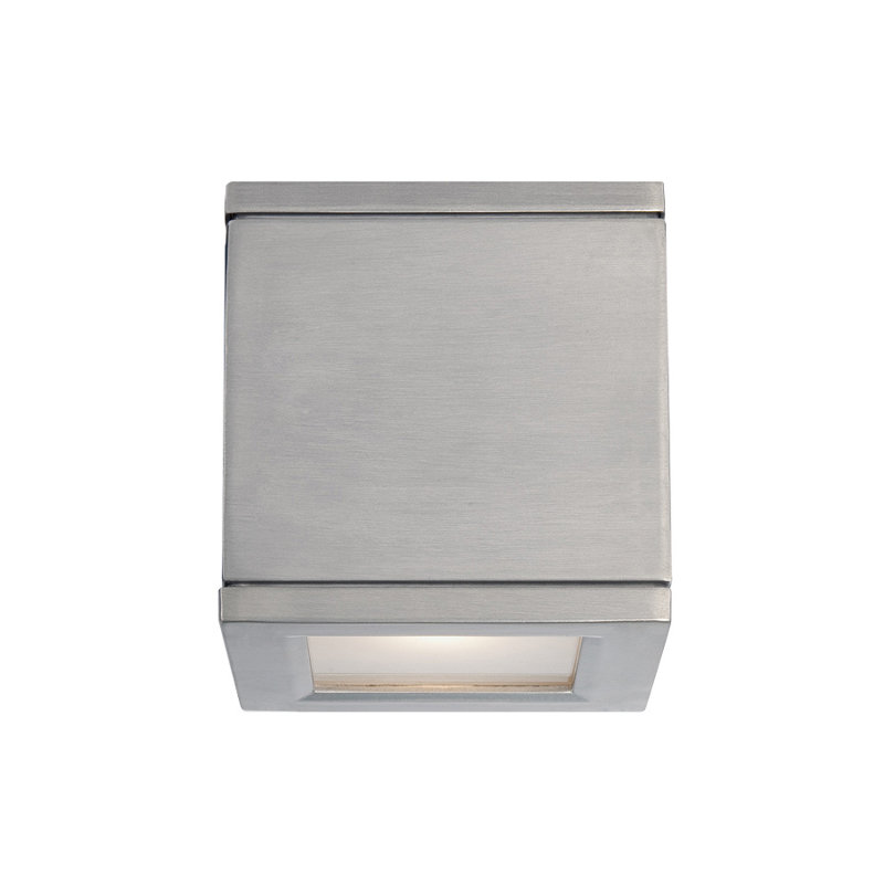 Plafonnier encastré d'extérieur 2 lumières Rubix, Aluminium brossé