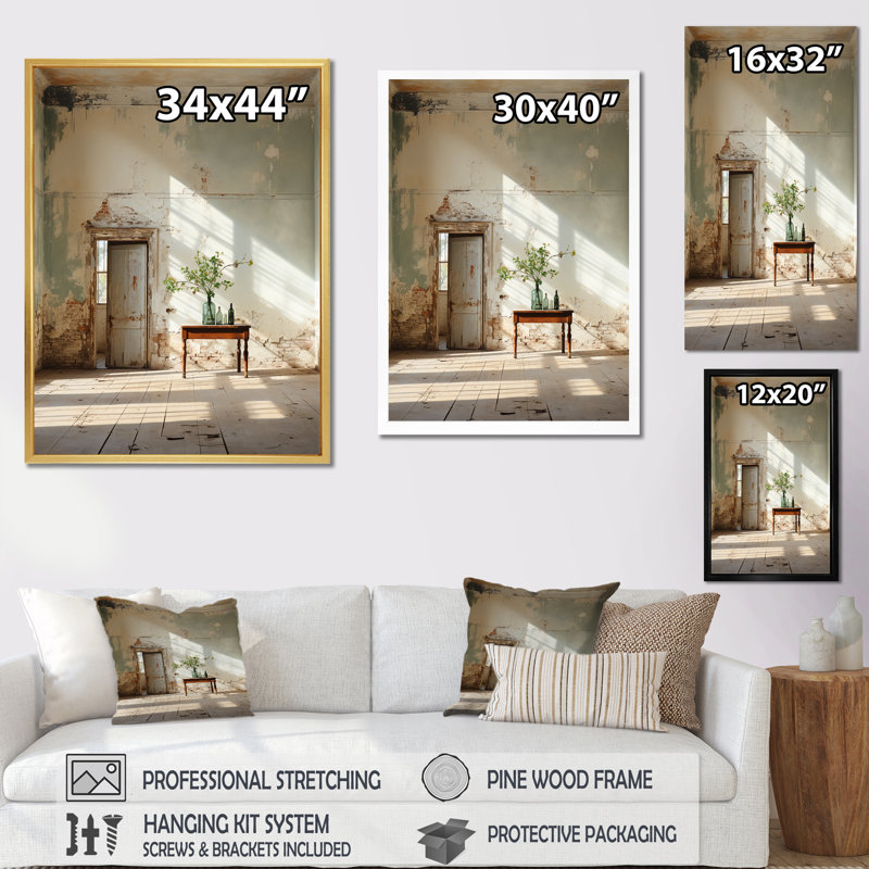 Beige, minimalisme, espace vide, étreinte, Cadre doré simple, H 44 po x l 34 po x P 1,5 po