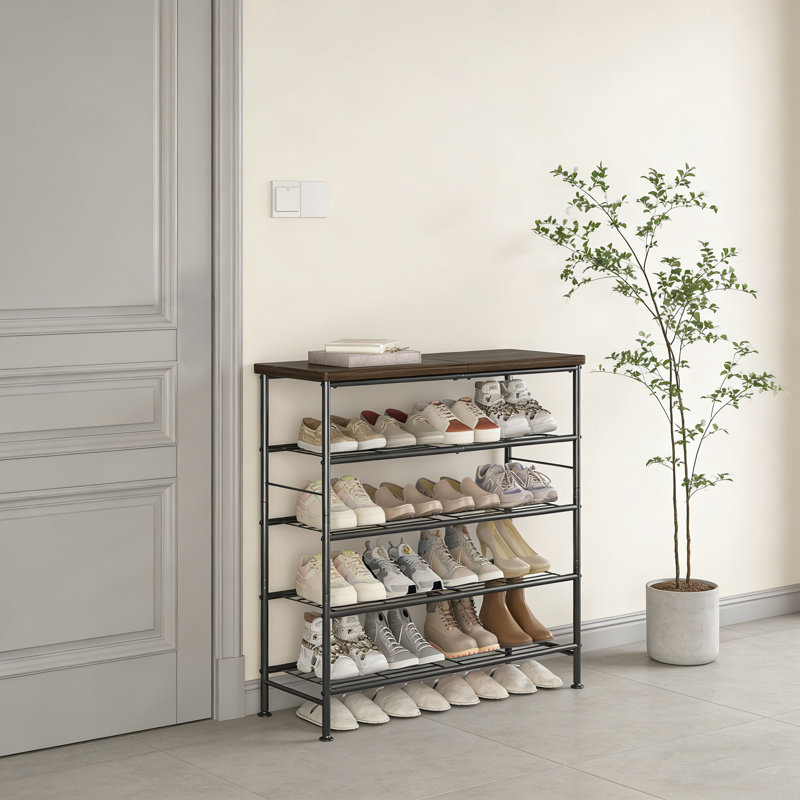 Rustic Style Metal Shoe Rack