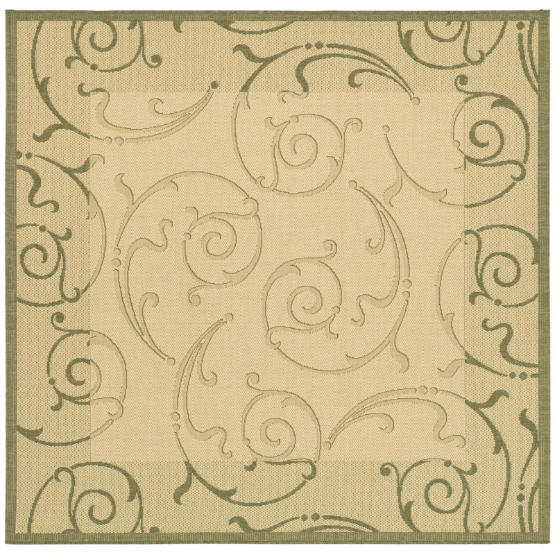 Darryl-James Performance Floral Indoor/Outdoor Area Rug, Square 7'1"