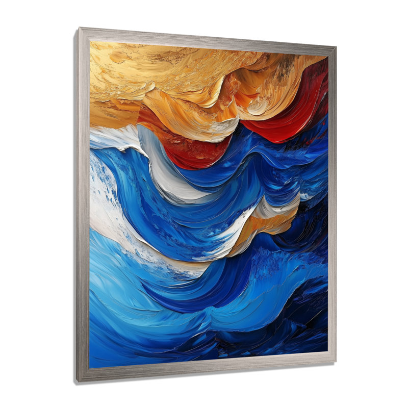 Nyra - art mural abstrait sur toile, 32" H x 16" W, Picture Framed, Silver