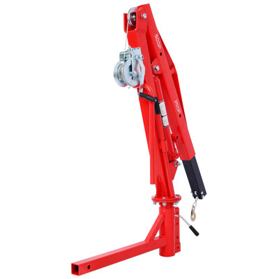 500Lb Pickup Truck Hydraulic PWC Dock Jib Engine Hoist Crane Hitch Mount Lift 2" Hitch Mount, Red