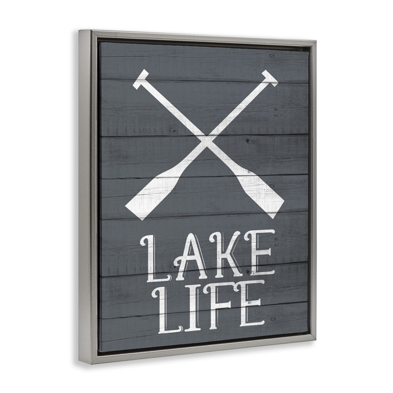 Art nautique sur toile, "Nautical Blue Lake Life Rustic Boat Oars" par Kim Allen, H 25 po x l 31 po