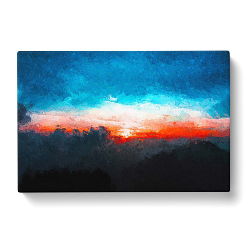 Sunset Behind the Clouds in Abstract - Wrapped Canvas, 50cm H x 76cm W x 3cm D