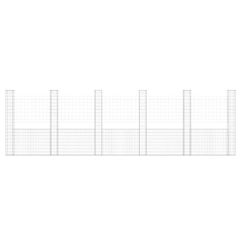 Panneau de clôture en métal argenté, H 78,7 po x l 244,1 po x P 7,9 po