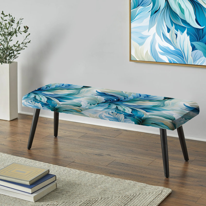 Miroir océanique motif tropical III - Banc rembourré noir Tropical