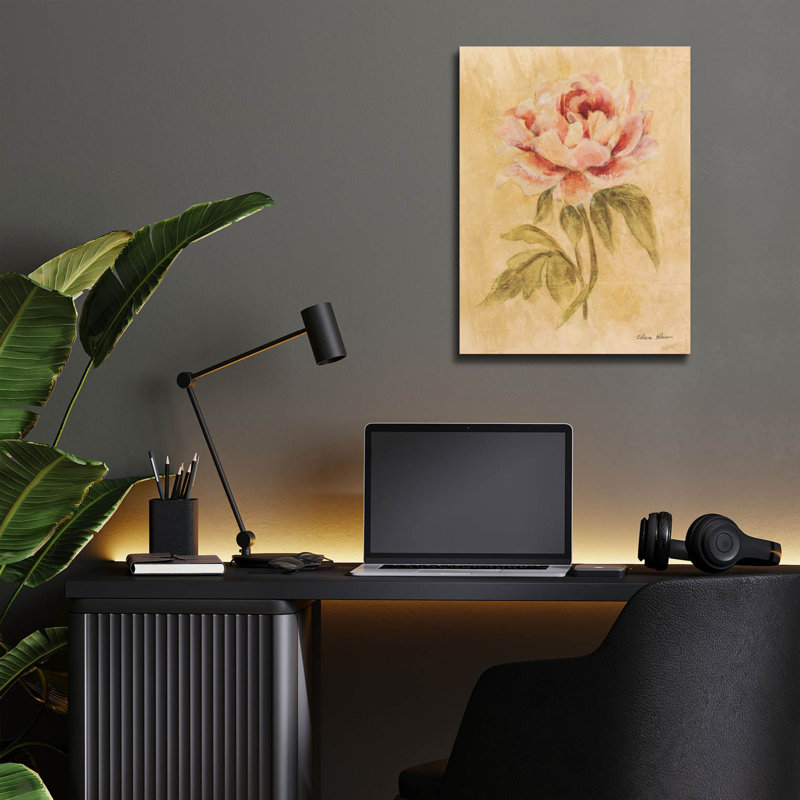 «Peony 1» par Cheri Blum, art mural en verre acrylique, H 16 po x l 12 po x P 0,13 po