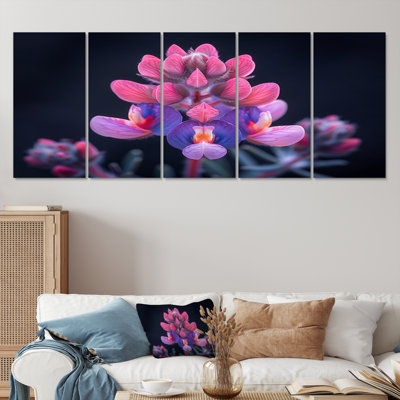 Ensemble de toiles roses et noires au clair de lune