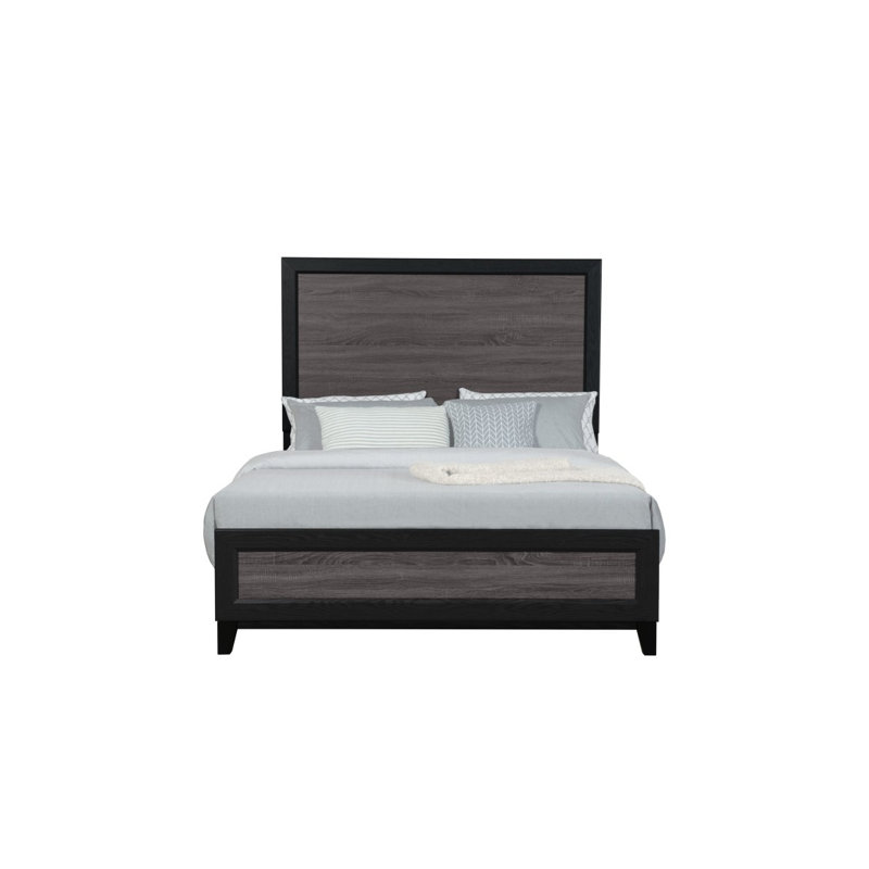 SOLUTO GREY AND BLACK QUEEN BED, Queen