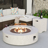Kinzie Round Concrete Propane Smokeless Fire Pit Table