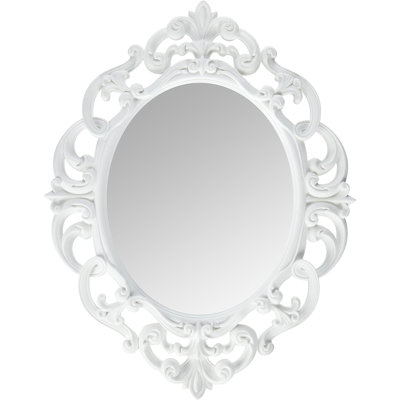 Miroir mural ovale Kole Imports, blanc, 11,5 x 15 po