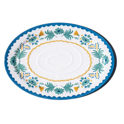 Plateau de service ovale en mélamine Montelupo - multicolore - 20 po x 14 po