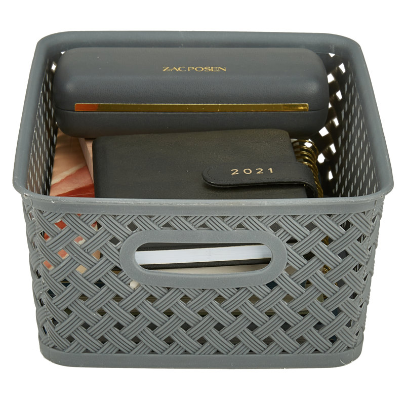 Panier en osier, H 3,94 po x l 7,87 po x p 9,84 po, Gris
