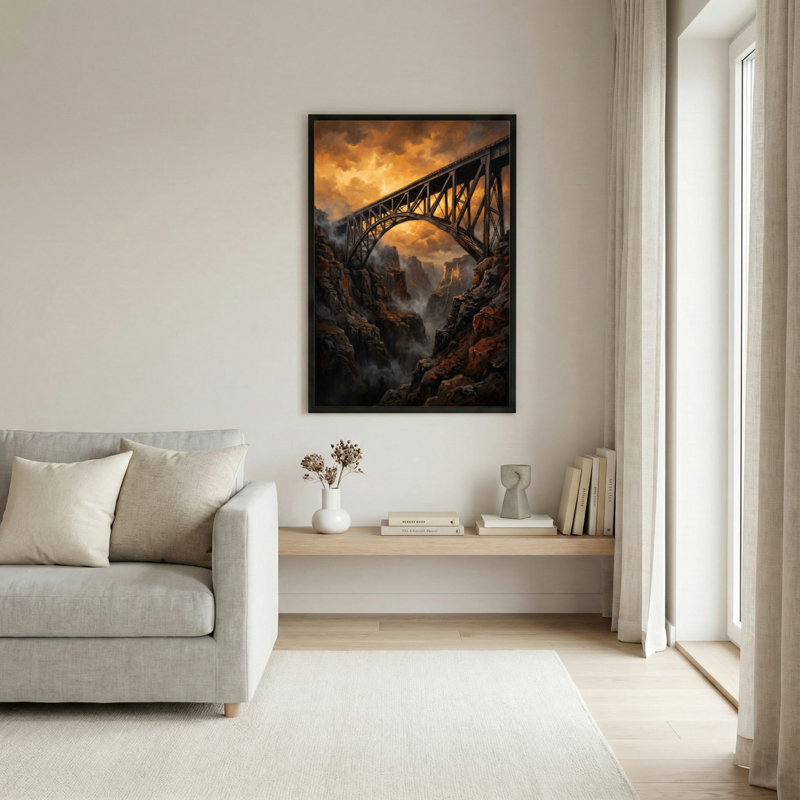 Art mural sur toile noir encadré pour le salon, la chambre à coucher, le bureau ou le vestibule - décoration murale décorative avec paysage dramatique