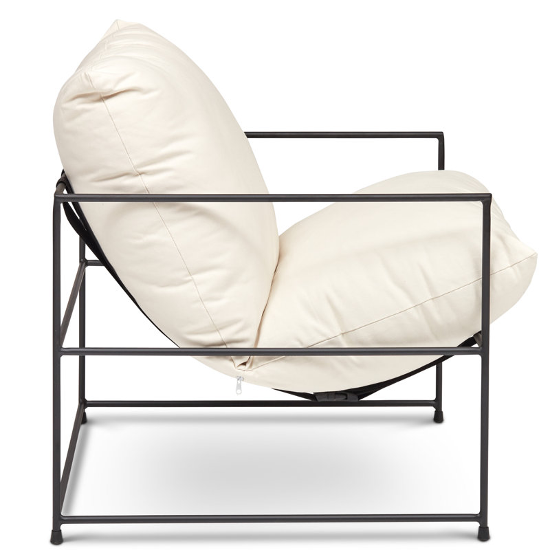 Danita Armchair, Washed White Performance Canvas