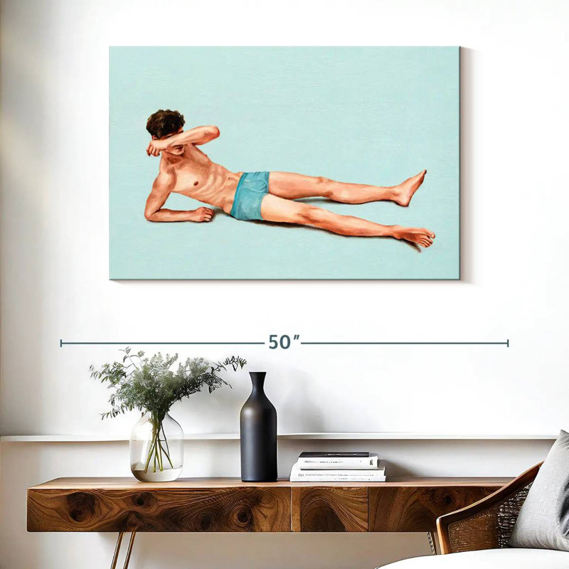 Blue Beach Boy, H 26 po x l 39 po