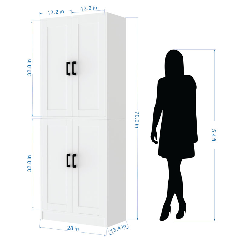 Kitchen Pantry Cabinet, 71" Tall Kitchen Pantry Storage Cabinet With Doors, Kitchen Pantry Hutch With Storage For Kitchen, Dining Room