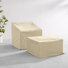 Ensemble de housse de mobilier d'extérieur 2 pièces brun clair - chaise et table carrée / repose-pieds