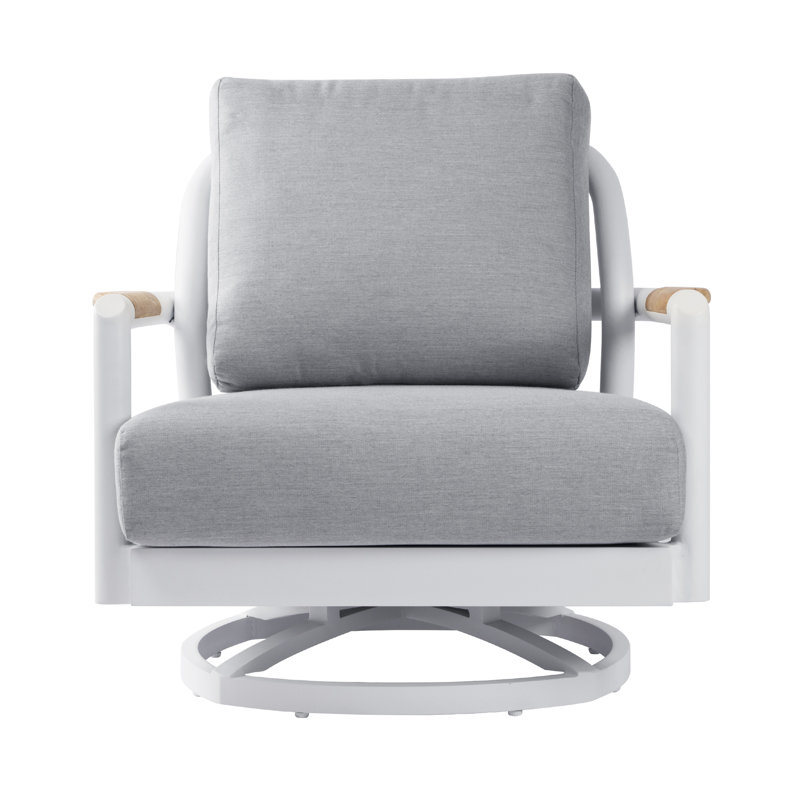 Santorini Powder-Coated Aluminum Patio Swivel Chair with Sunbrella® Cushions, Commercial Grade