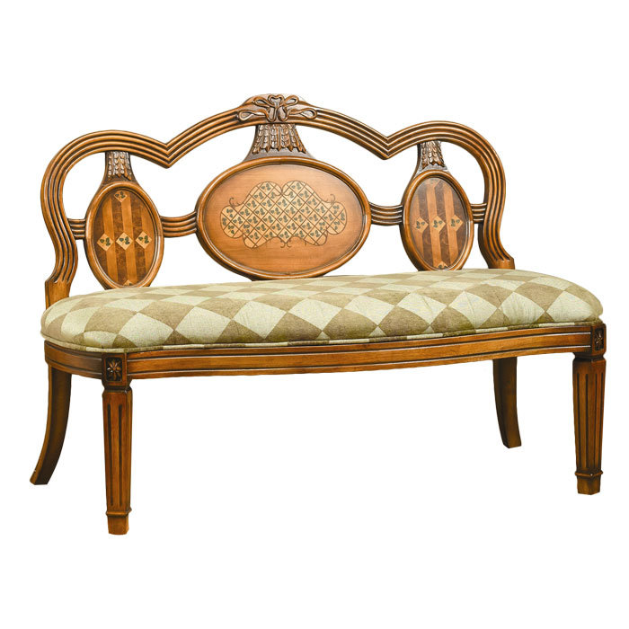 Cotton Upholstered Bench