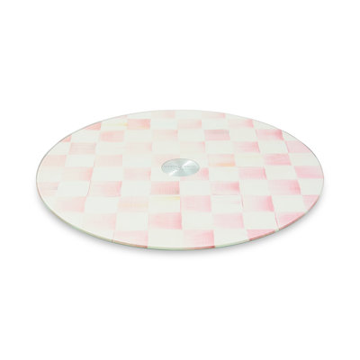 Rosy Check Glass Lazy Susan
