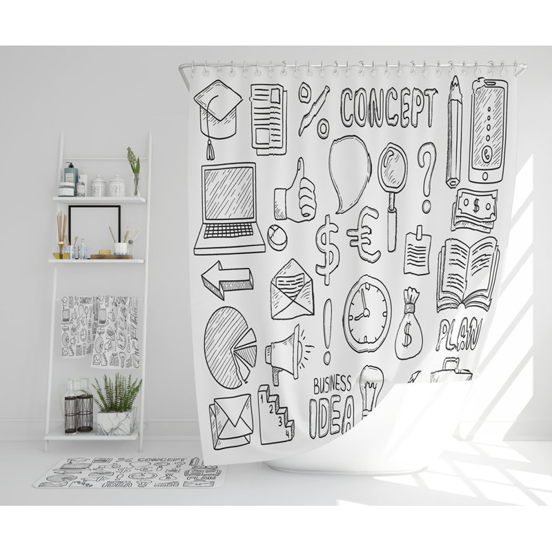 Nayomee Polyester Shower Curtain Set