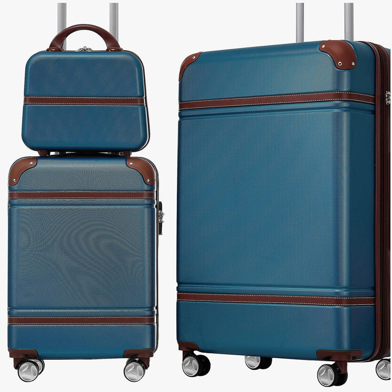 Valise à roulettes Hardshell 3 pièces 20 "+ 28" Valise à roulettes avec verrou TSA léger, bleu