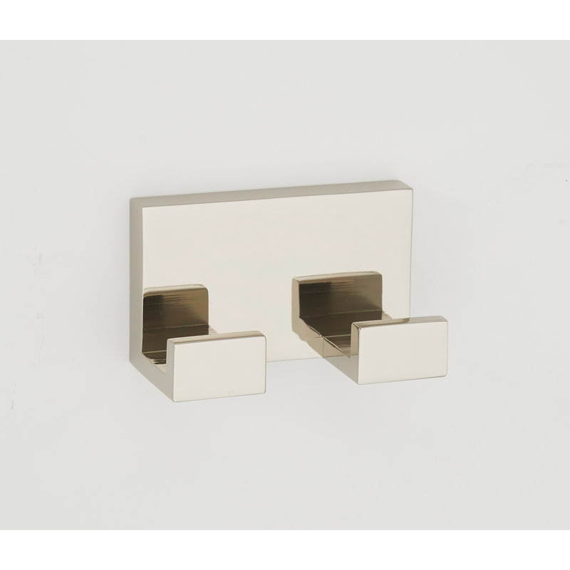 Linear Double Robe Hook, Polished Nickel