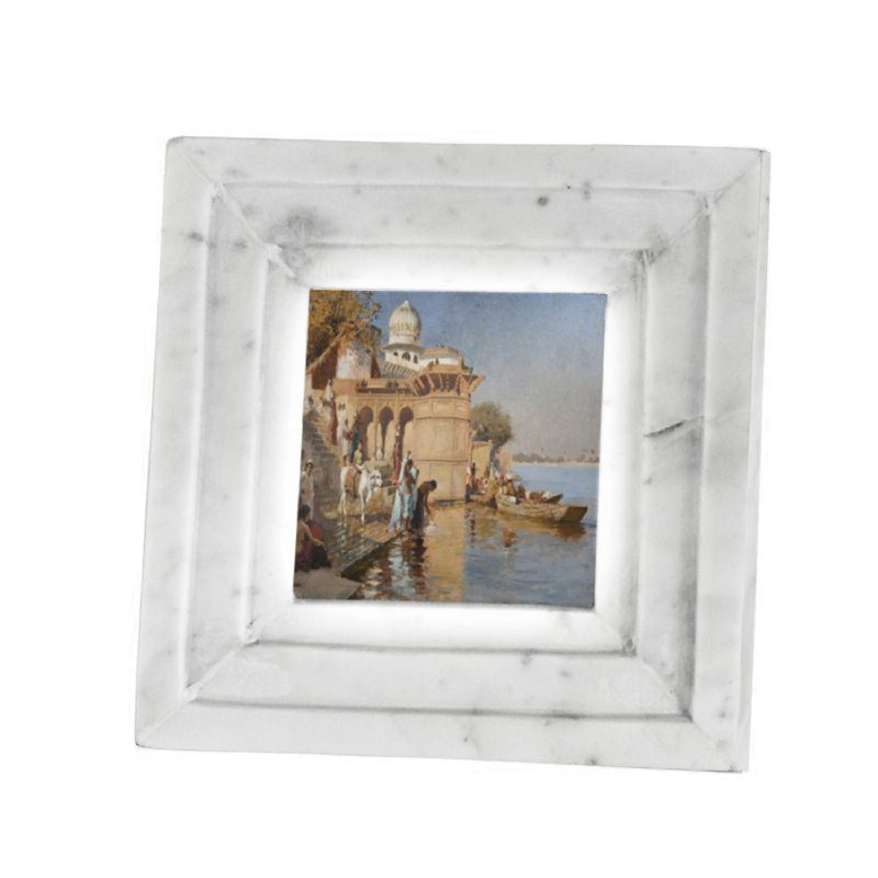 Cadre photo simple en marbre Barrona 4 "x 4" gris clair