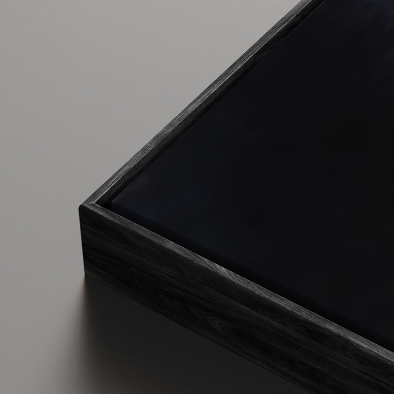 Art mural sur toile encadrée - brume abstraite noire et grise pour chambre à coucher - 16 po x 24 po, H 24 po x l 16 po, Noir