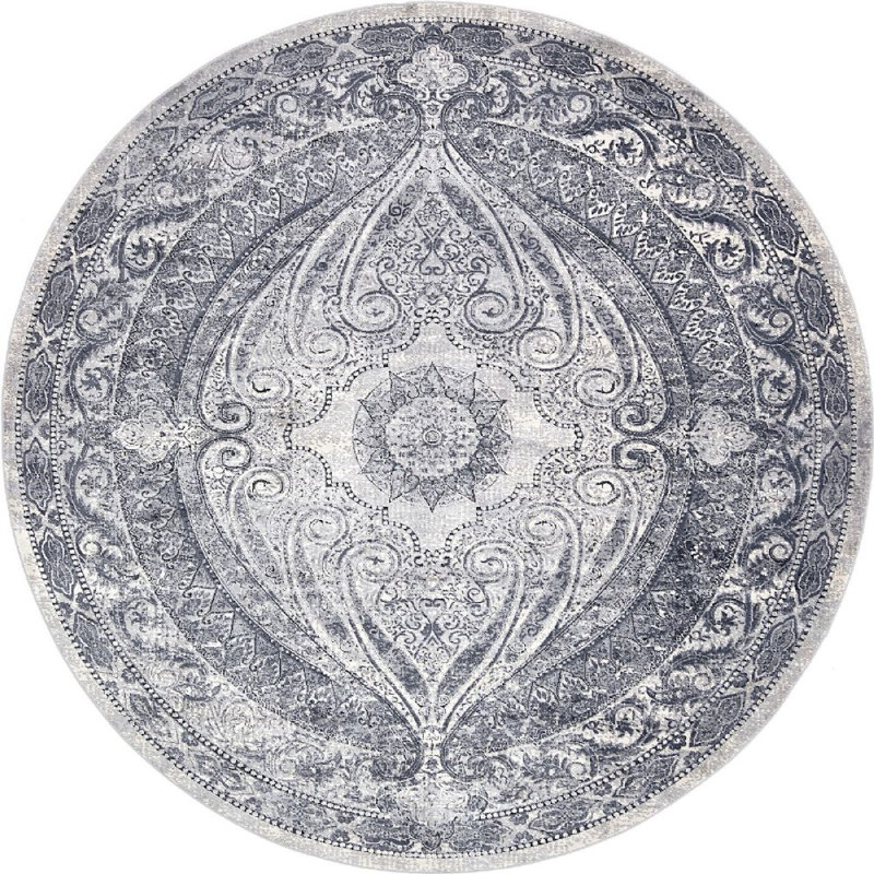Parrado Ikat Indoor Rug, Round 8'