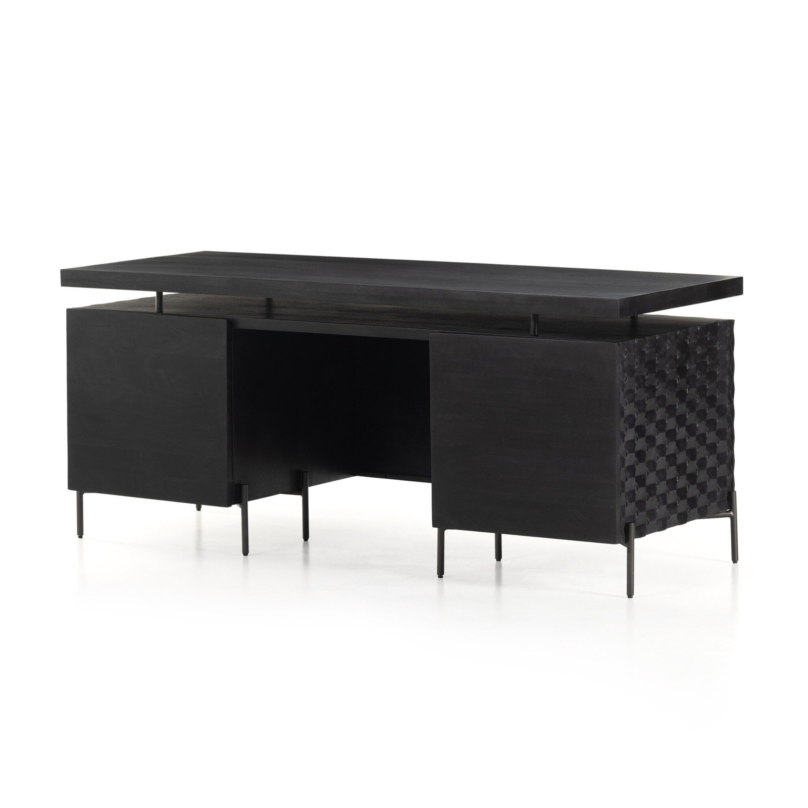 Rori 71 " Mango Executive Desk, Black Wash